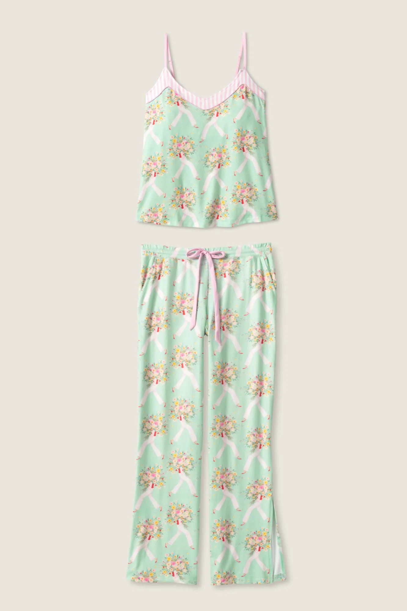 P.J. Salvage Florals & Botanicals | Butter Jersey>Adrian Valencia x PJS Floral PJ Set Plus Size