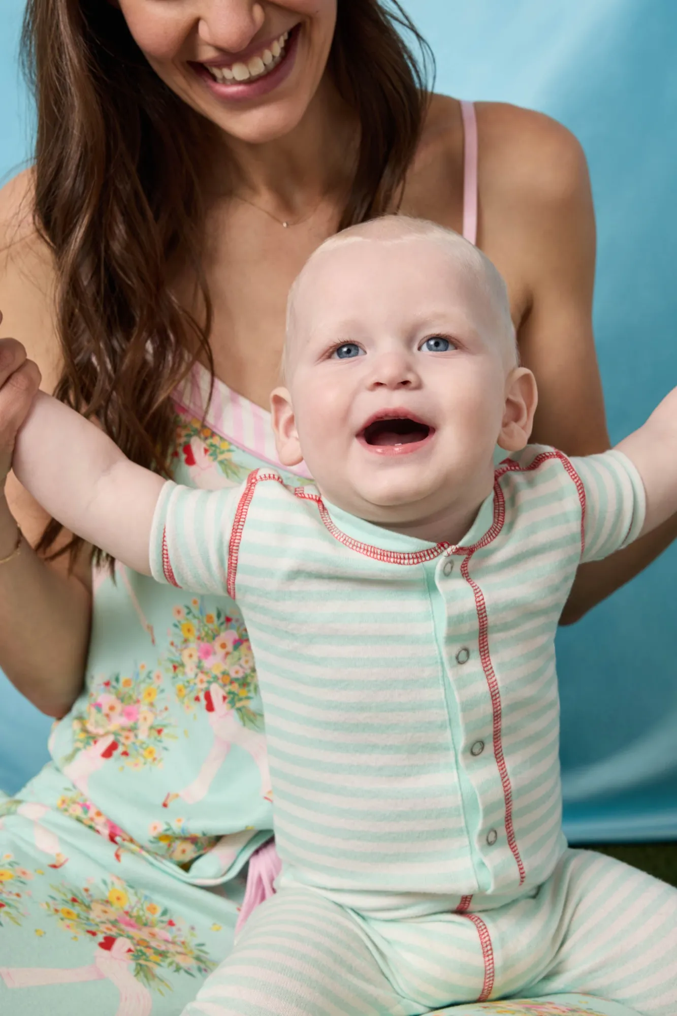 Kids P.J. Salvage Stripes | Peachy>Adrian Valencia x PJS Striped Baby Romper