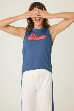 P.J. Salvage Tops | Graphic Prints>Back On Track Ciao Tank Top