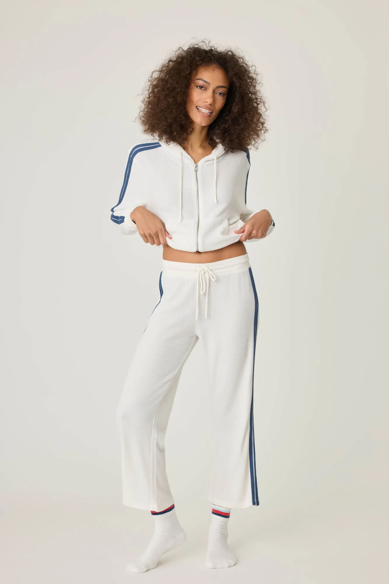 P.J. Salvage Loungewear | Loungewear>Back On Track Crop Waffle Lounge Pants