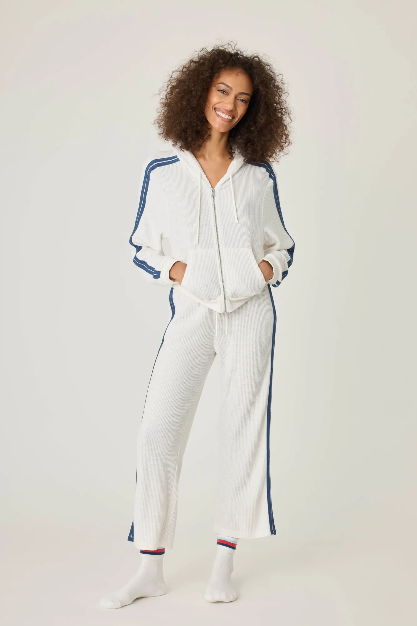 P.J. Salvage Loungewear | Loungewear>Back On Track Crop Waffle Lounge Pants