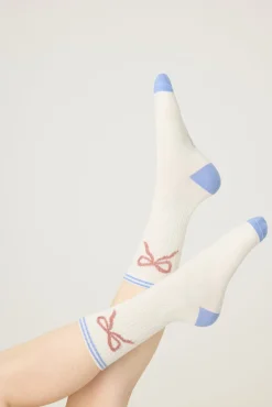 P.J. Salvage Socks | Cotton>Bow Ribbed Crew Socks