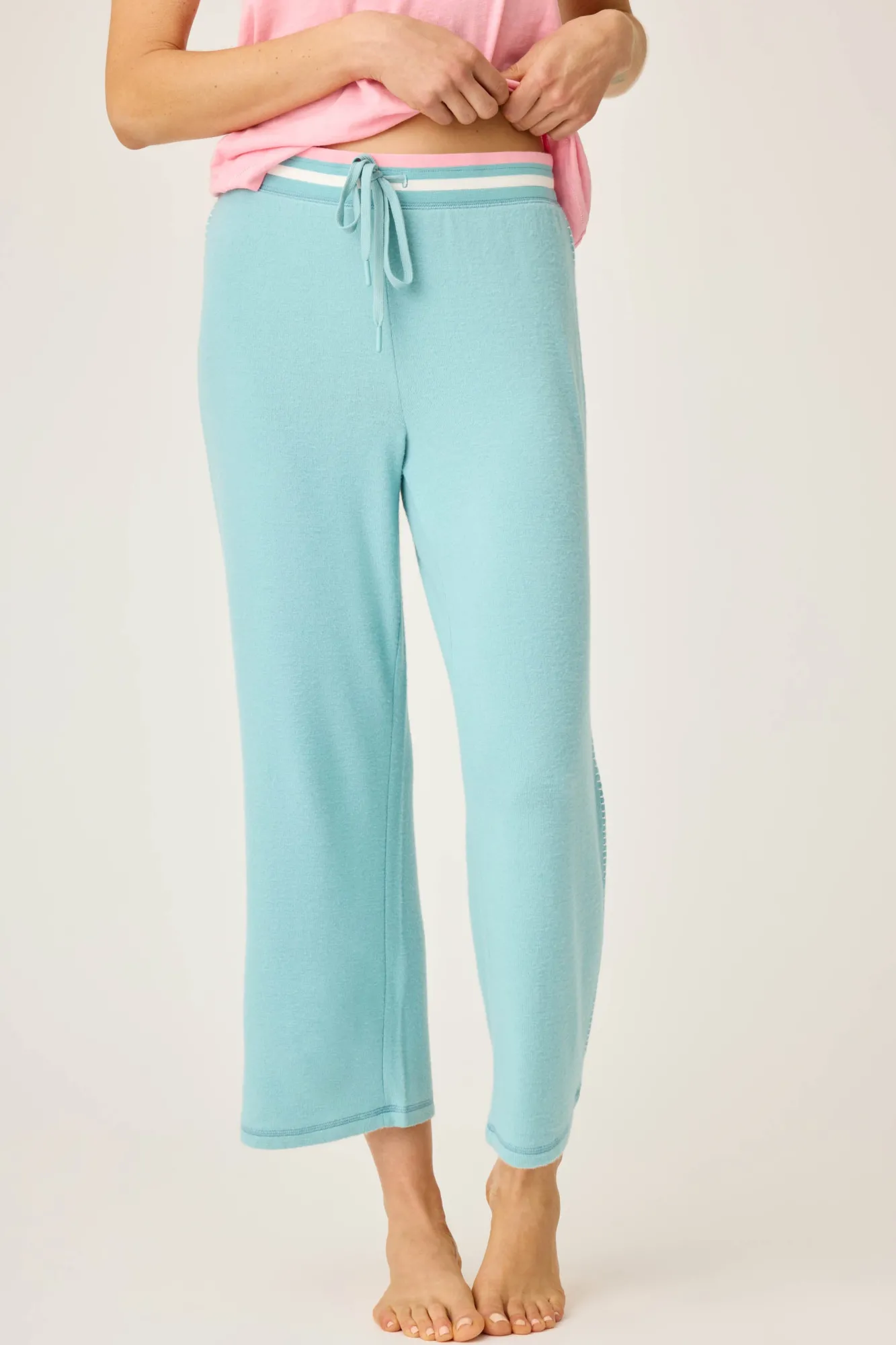 P.J. Salvage Bottoms | Peachy>Cool Breeze Solid Cropped Pant