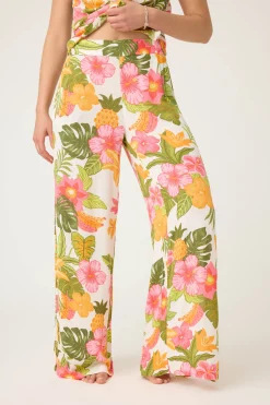 P.J. Salvage Bottoms | Florals & Botanicals>Copacabana Floral Open Leg Pant