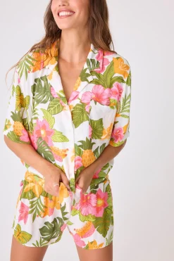 P.J. Salvage Tops | Florals & Botanicals>Copacabana Floral Short Sleeve Top