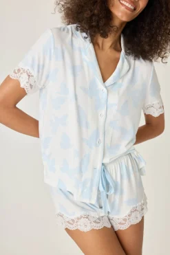 P.J. Salvage Tops | Modal>Forever Dreams Butterfly Short Sleeve PJ Top