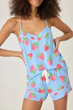 P.J. Salvage Tops | Stripes>Lazy Days Strawberry Tank Top
