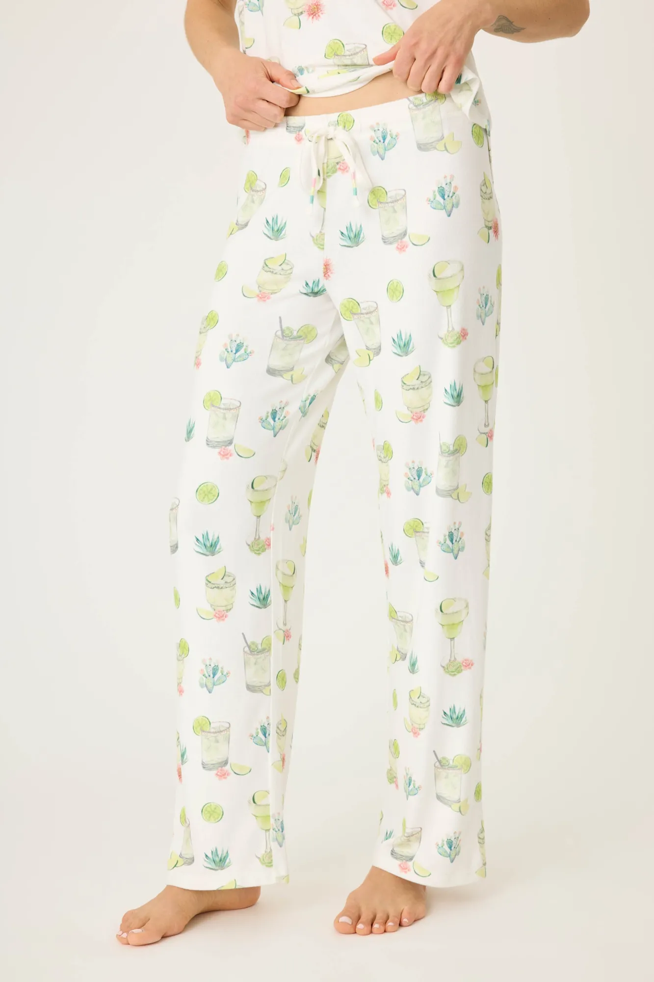 P.J. Salvage Bottoms | Coffee & Cocktails>Limes & Sunshine Open Leg Pants