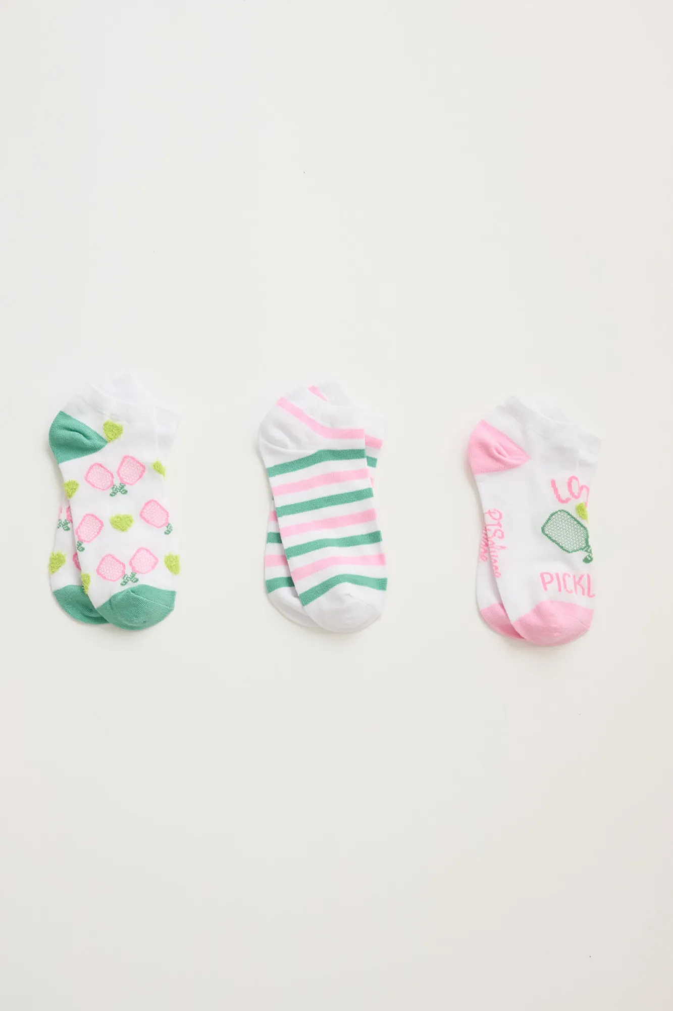 P.J. Salvage Socks | Cotton>Pickleball 3-pack No Show Socks