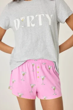 P.J. Salvage Pj Sets | Pj Sets>Playful Prints Drinks T-Shirt & Shorts Set