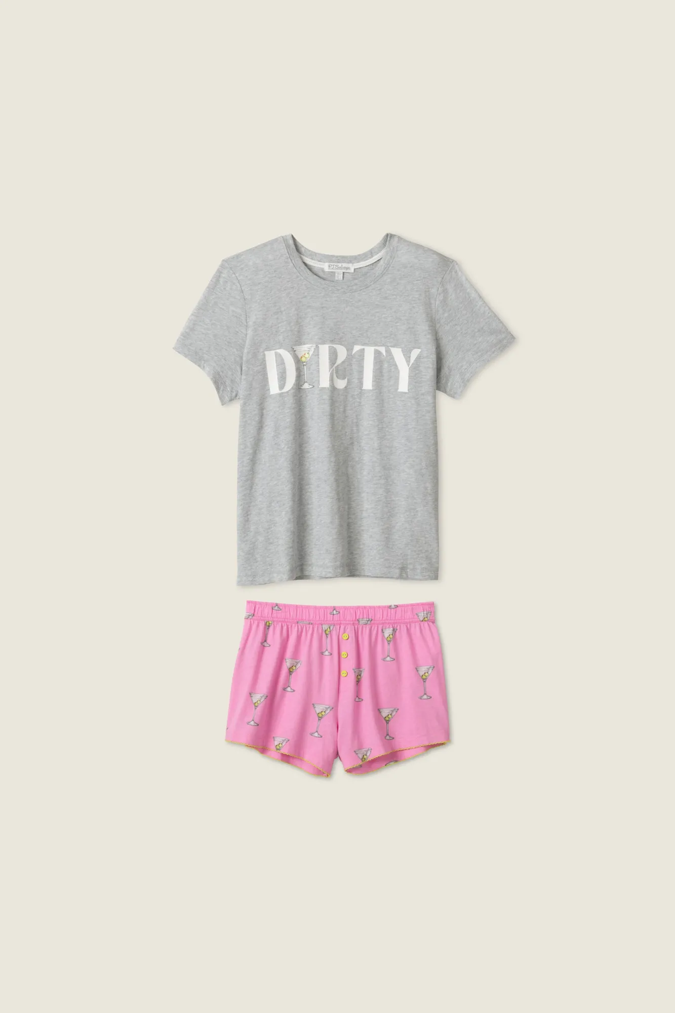 P.J. Salvage Pj Sets | Pj Sets>Playful Prints Drinks T-Shirt & Shorts Set