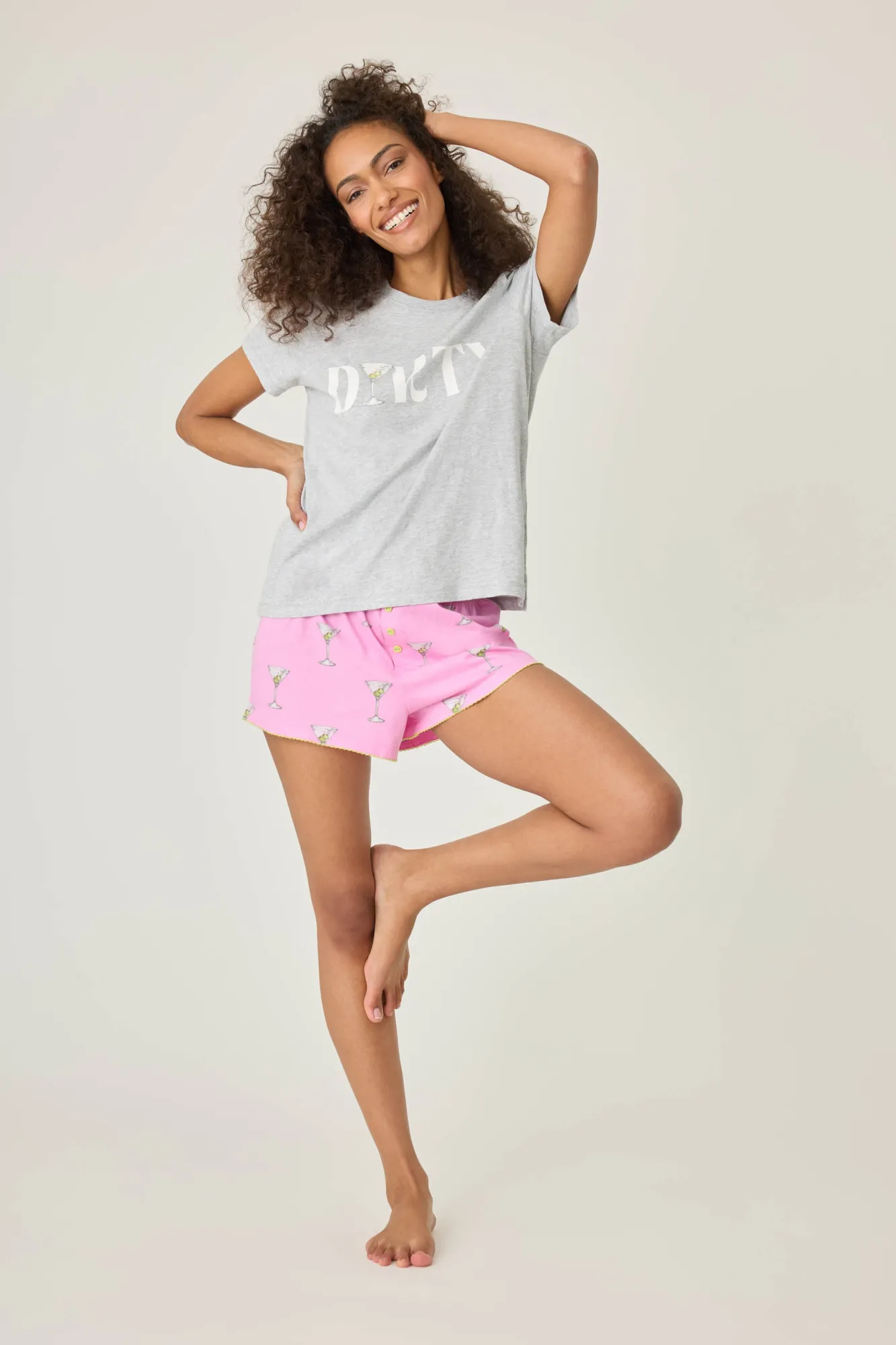 P.J. Salvage Pj Sets | Pj Sets>Playful Prints Drinks T-Shirt & Shorts Set