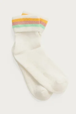 P.J. Salvage Socks | Stripes>Striped Terry Turn-cuff Anklet