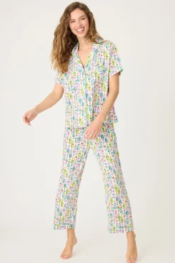 Women P.J. Salvage Pj Sets | Pj Sets>Whimsy Lipstick Cropped PJ Set